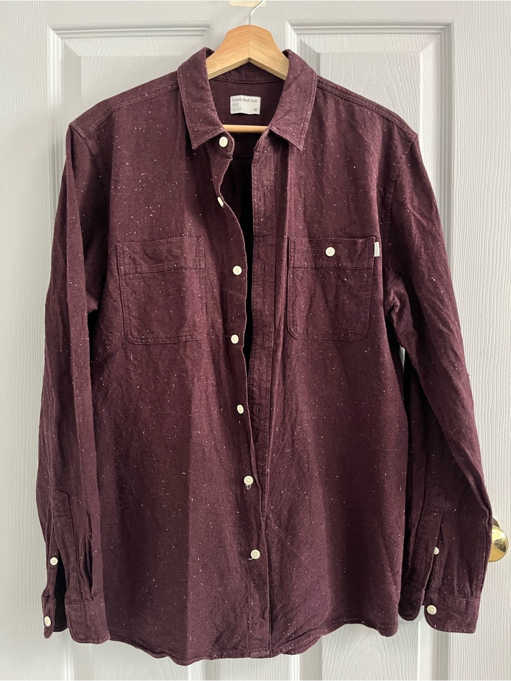 FRANK & OAK // Maroon Speckled Shirt // Size M